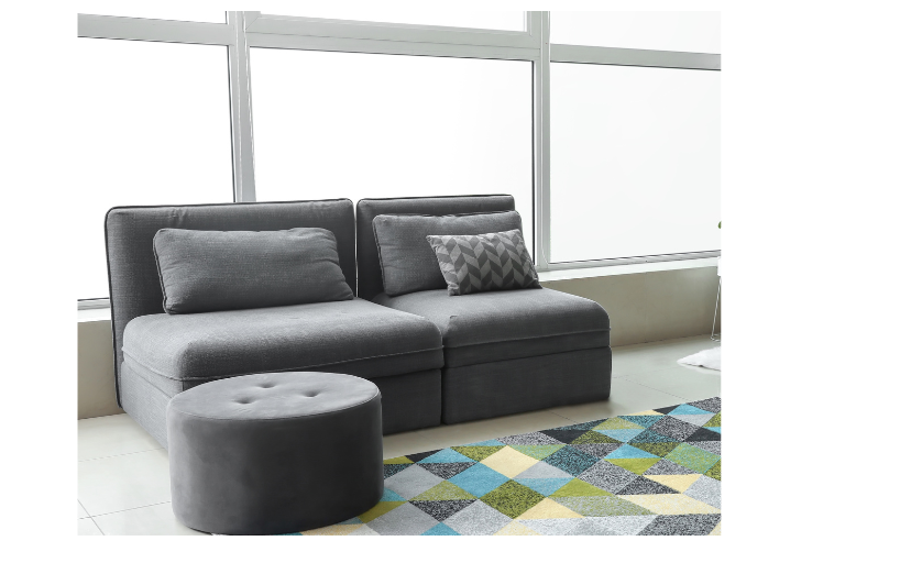 Sofa with Ottoman ads extra foot support and separate space